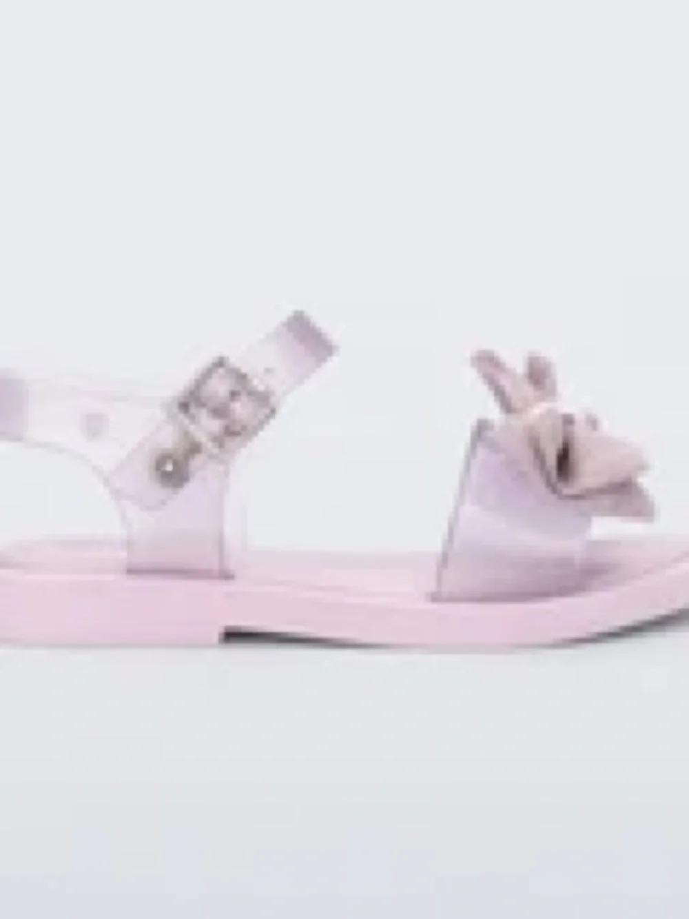 Mini Melissa Girls' Light Pink Mar Glitter Bow Jelly Sandals